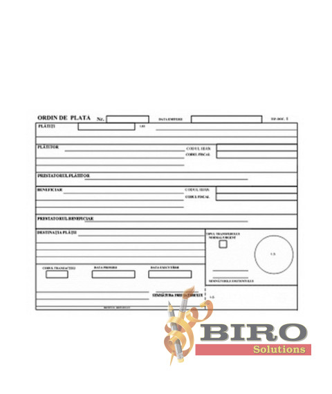 Ordin de plata, hirtie ofset, 100 buc.